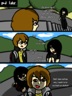 drawing giantess comic black_hair long_hair story shrunken_man dialogue panels honmetgts