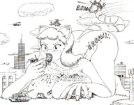 breasts drawing giantess vore anime breast_crush frakass cat_woman vehicle_vore