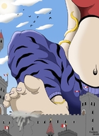 drawing giantess crush feet destruction fantasy toes barefoot soles foot_crush ankle_bracelet bracelet debris canem900