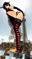 bikini giantess sexy city butt swimsuit destruction buildings gloves tall collection kantai_collection digital_render nagato skytree bump kyokoyuikogts