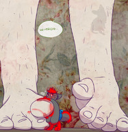 drawing giantess furry anthro color cum toes barefoot ghost shrunken_man footjob raichupuppy hairy_legs