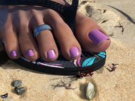 bikini crush beach blood low_angle shrunken_men unaware flip_flops digital_render maskedcollager