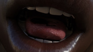 vore tongue teeth blood smiling open_mouth cruel dark_skin digital_render parted_lips lordmicroman