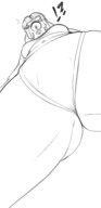 drawing monochrome long_hair low_angle surprised point_of_view no_background cyclops tabitha tdart