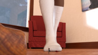 crush blood socks gore foot_crush walking shrunken_woman stain indoors running_away digital_render ai_tanaka aithegiantess