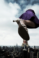 giantess collage city destruction dress walking strappy_shoes