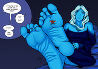 drawing giantess color barefoot sitting wrinkled_soles smushedboy stuck_on_sole steven_universe blue_diamond greg_universe