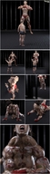 comic topless gloves mini_giantess muscles fighting pinned indoors screaming tattoo spawngts panels