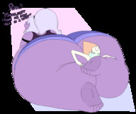 drawing white_hair color long_hair barefoot ponytail mini_giantess garnet ssbbw thick_thighs no_background pearl