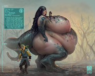 drawing vore black_hair long_hair huge_breasts mini_giantess looking_down ssbbw monster_girl bigbig