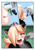 drawing giantess vore comic blue_eyes saliva crown luigi super_mario panels princess_rosalina saintxtail cat_rosalina super_mario_3d_world