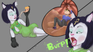drawing vore color green_eyes lying_down eating cat_girl inside_stomach burp pizza melancholicmash