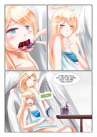 drawing giantess vore wings angel blonde comic color long_hair blue_eyes shrunken_woman giantesses big_belly saintxtail