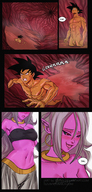 drawing white_hair vore color tongue mouth dbz dragon_ball shrunken_man pink_skin 1zumy android_21