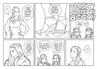drawing comic monochrome toes barefoot soles between_toes dialogue panels smushedboy