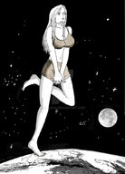 drawing giantess earth giga space large_breasts planet moon walking stars g-alicia