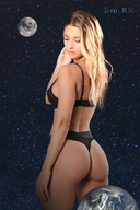 collage earth giga blonde space long_hair planet underwear moon looking_down zitukx