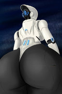 drawing giantess giga butt huge_breasts low_angle unknown_artist crawling cyborg haydee