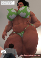 bikini giantess black_hair long_hair huge_breasts mini_giantess muscles amazon unaware women looking_up ilayhu strong giantessamazons