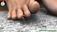 feet toes barefoot foot_worship shrunken_man ilayhu dialogue digital_render giantess-erodreams2