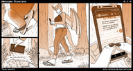drawing furry wings anthro comic monochrome foot_crush phone flip_flops panels evil-sprite