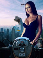 breasts giantess collage city mega long_hair destruction clothed rampage cleavage buildings helicopter brunette dress new_york_city empire_state_building lucia_javorcekova fanta333