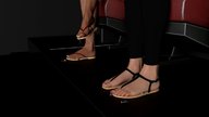 feet toes sandals unaware shrunken_man dark_skin pinned under_foot digital_render crushguy05