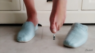 collage feet barefoot shoes shrunken_man close_up suit pushing msku
