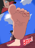 drawing toes barefoot soles sweat low_angle looking_up nervous raised_foot impending_doom tomoko_kuroki watamote kuroki_tomoko deadgravitygts mrs._kuroki