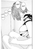 drawing growth giantess nude comic monochrome large_breasts story sitting ripped_clothing