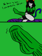 drawing horns black_hair long_hair sitting dialogue panels in_sock homestuck no_background honmetgts