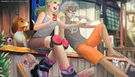 drawing color in_shoe street sitting unaware shrunken_man roller_blades mikurei26
