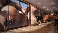 giantess masturbation long_hair huge_breasts brunette milk mini_giantess lactation bending_over looking_down giantesses indoors big_butt thick_thighs digital_render dinner-kun