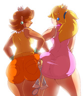 drawing color princess_peach butt_crush amazon giantesses princess_daisy no_background thaddeusmcboosh princess_rosalina