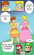 drawing comic color mario princess_peach luigi dialogue princess_daisy tdart