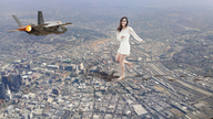 giantess city mega barefoot airplane los_angeles emilia_clarke f35