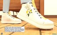 crush feet comic shoes domination story foot_crush foot_play running shrunken_man sneakers pinned indoors under_foot imminent_crush impending_doom digital_render aaabbbzzz