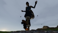 city destruction barefoot helicopter ponytail fire looking_down dark_skin smoke raised_foot korra digital_render legend_of_korra hunterman123