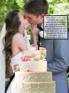 collage long_hair brunette couple story cake kissing shrunken_woman outdoors wedding innerspaceexplorer