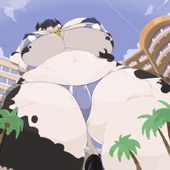 giantess panties furry large_breasts bra low_angle commoddity_giantess