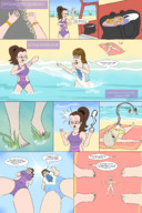drawing comic color swimsuit beach shrinking shrunken_woman women jewelry giantwaifus