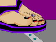 drawing feet sandals goth shrunken_person flip_flops toe_ring