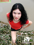 giantess crush collage city black_hair destruction walking shadester red_lips foot_steps