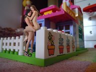 collage nude black_hair long_hair high_heels brunette sitting lesbians shrunken_woman standing embrace pete0101 legos