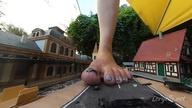 giantess feet city butt barefoot village point_of_view loryelle