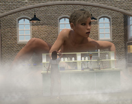 giantess nude blonde smoke runswithferrets laboratory digital_render