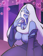 breasts drawing nipples gentle blonde color long_hair oral dress shrunken_man bubbles steven_universe blue_diamond inkershike
