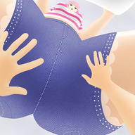 drawing color green_eyes pink_hair unaware shrunken_man point_of_view imminent_butt_crush milesmouse
