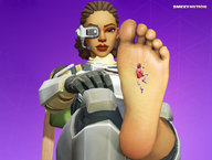 barefoot sitting foot_crush shrunken_woman digital_render stuck_on_sole smexy-nation fortnite steelsight triple_threat