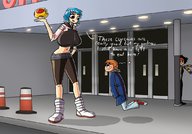 drawing growth color huge_breasts breast_expansion mini_giantess amazon bare_midriff caiman2 ramona_flowers knives_chau scott_pilgrim